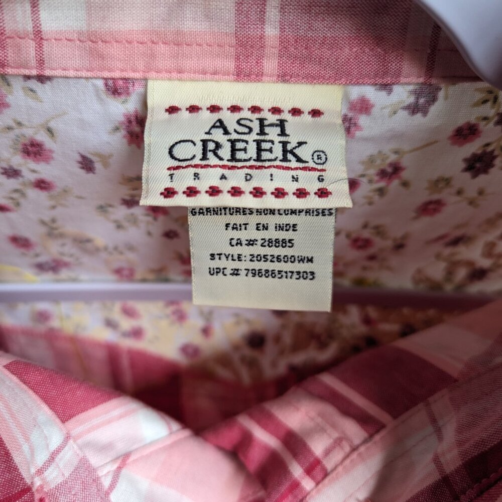 Vintage Pink Plaid Button Down Shirt - Picture 4 of 5
